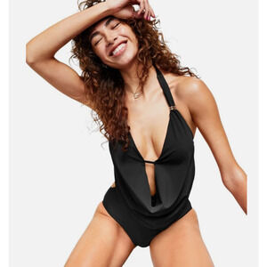 Bar III Women's Solid Cowlneck One-Piece Swimsuit Size S 15300